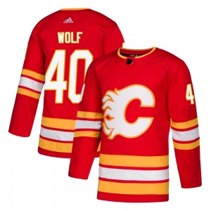 Dustin Wolf Calgary Flames Adidas Youth Authentic Alternate Jersey (Red)