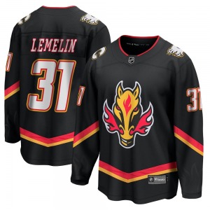 Rejean Lemelin Calgary Flames Fanatics Branded Youth Premier Breakaway 2022/23 Alternate Jersey (Black)