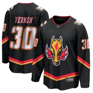 Mike Vernon Calgary Flames Fanatics Branded Youth Premier Breakaway 2022/23 Alternate Jersey (Black)
