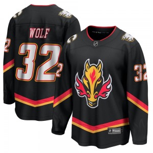Dustin Wolf Calgary Flames Fanatics Branded Youth Premier Breakaway 2022/23 Alternate Jersey (Black)