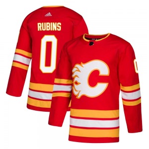 Kristians Rubins Calgary Flames Adidas Authentic Alternate Jersey (Red)