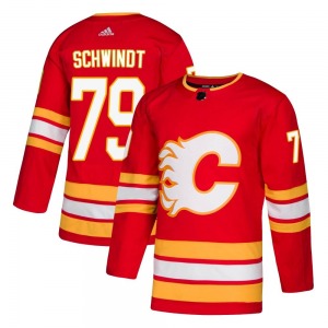Cole Schwindt Calgary Flames Adidas Authentic Alternate Jersey (Red)
