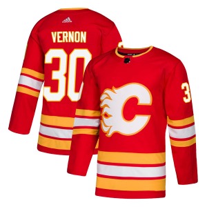 Mike Vernon Calgary Flames Adidas Authentic Alternate Jersey (Red)